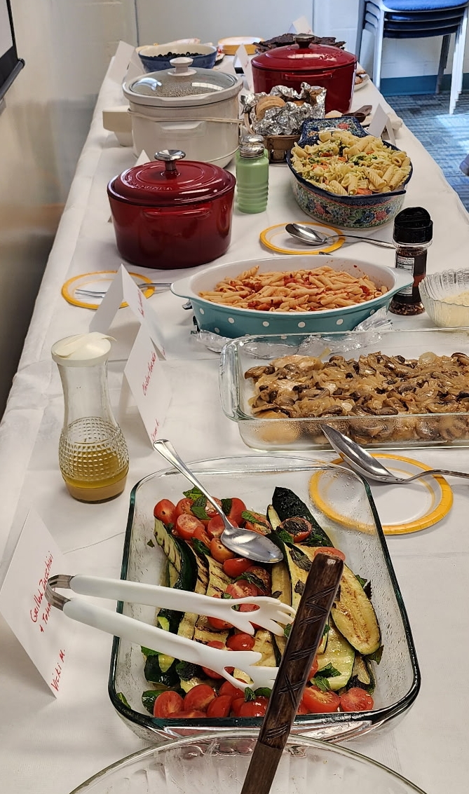 Cookbook Club Table of Food